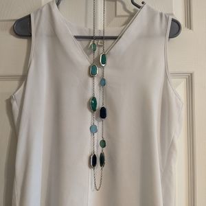 New Premier Designs blue and green large stone necklace